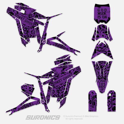 STREET GHOST BLACK PURPLE Talaria Sting MX3 MX4 Graphics kit