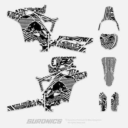 RACE ART BLACK WHITE Eride Pro Mini R Graphics kit