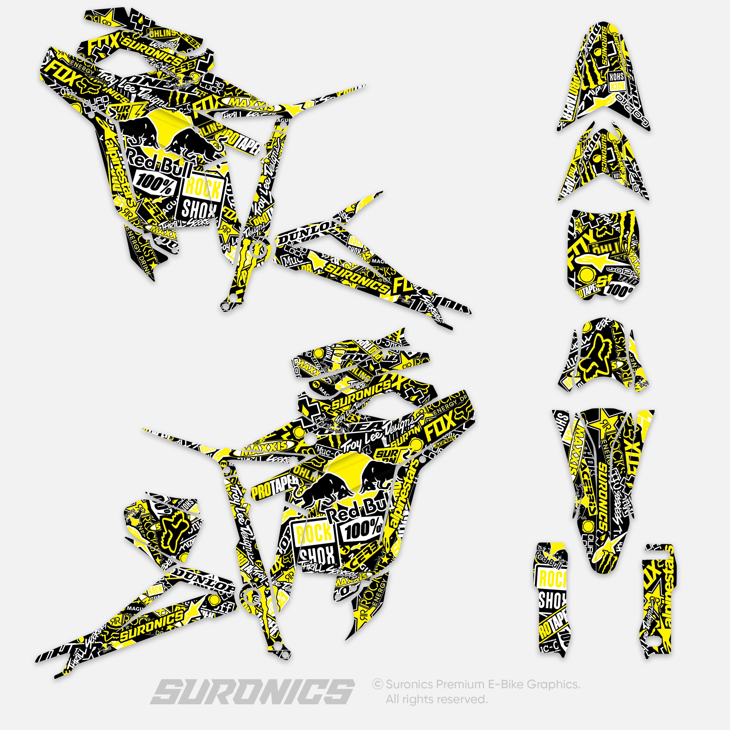 STICKY BLACK YELLOW Talaria Sting MX5 PRO Graphics kit
