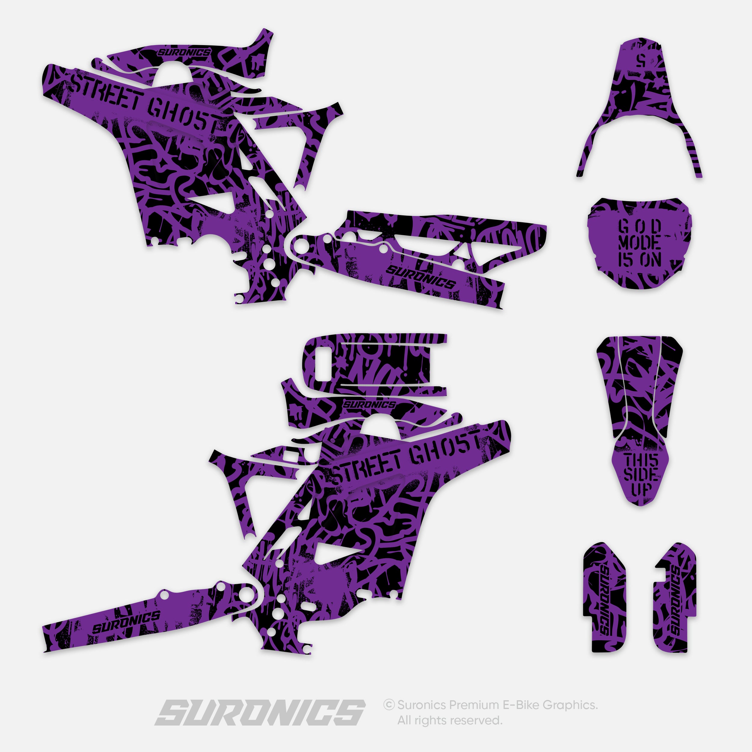 STREET GHOST BLACK PURPLE Eride Pro Mini R Graphics kit