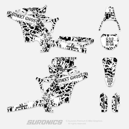 STREET GHOST BLACK WHITE Eride Pro Mini R Graphics kit