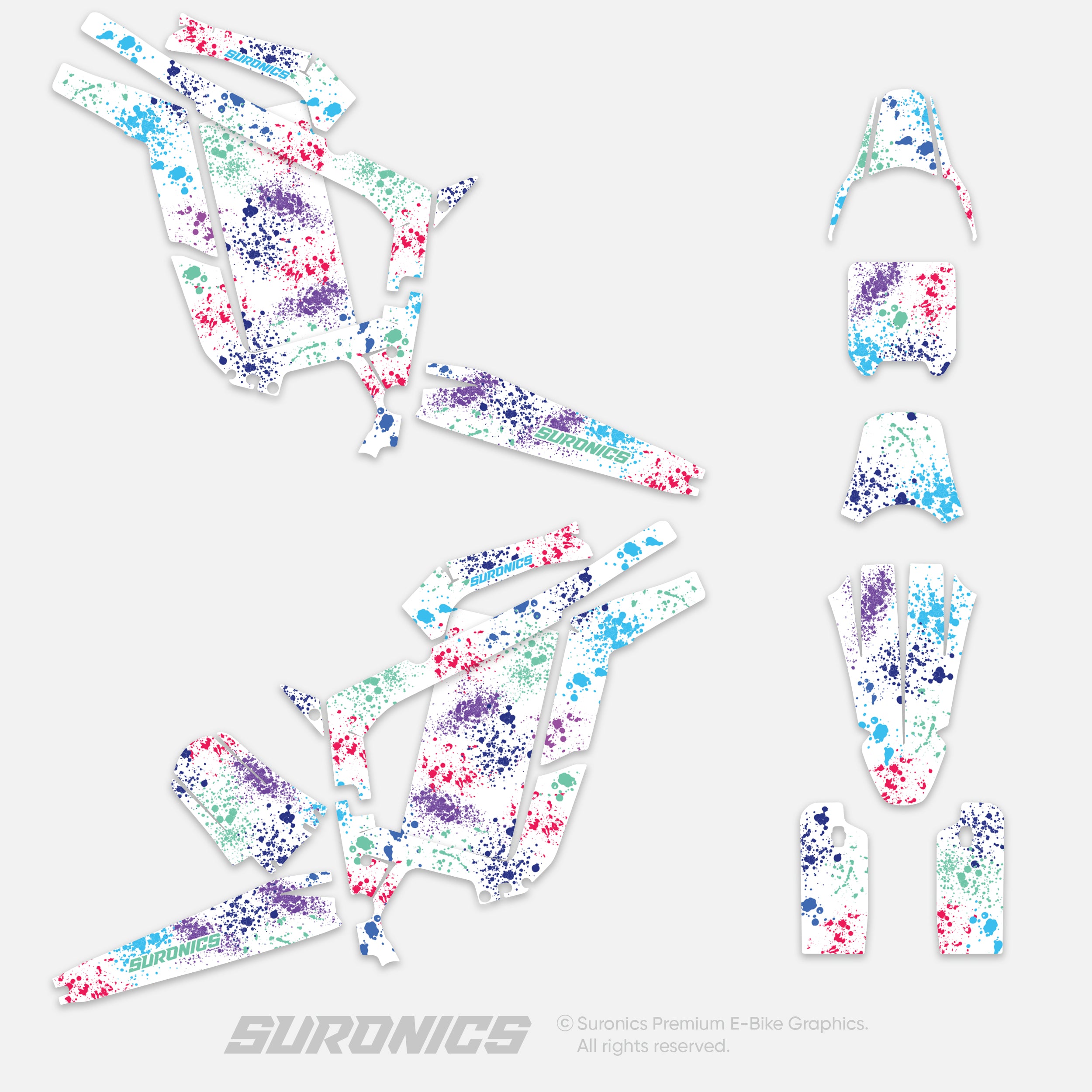 SPLATTER WHITE MULTICOLOR Rerode R1 Graphics kit