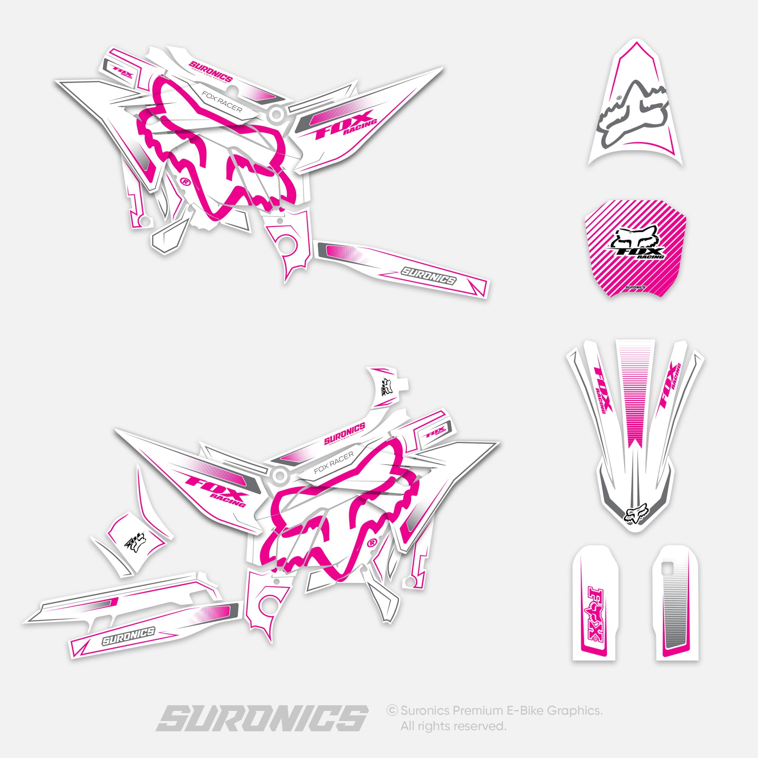 FOX RACER WHITE MAGENTA Altis Sigma Graphics kit