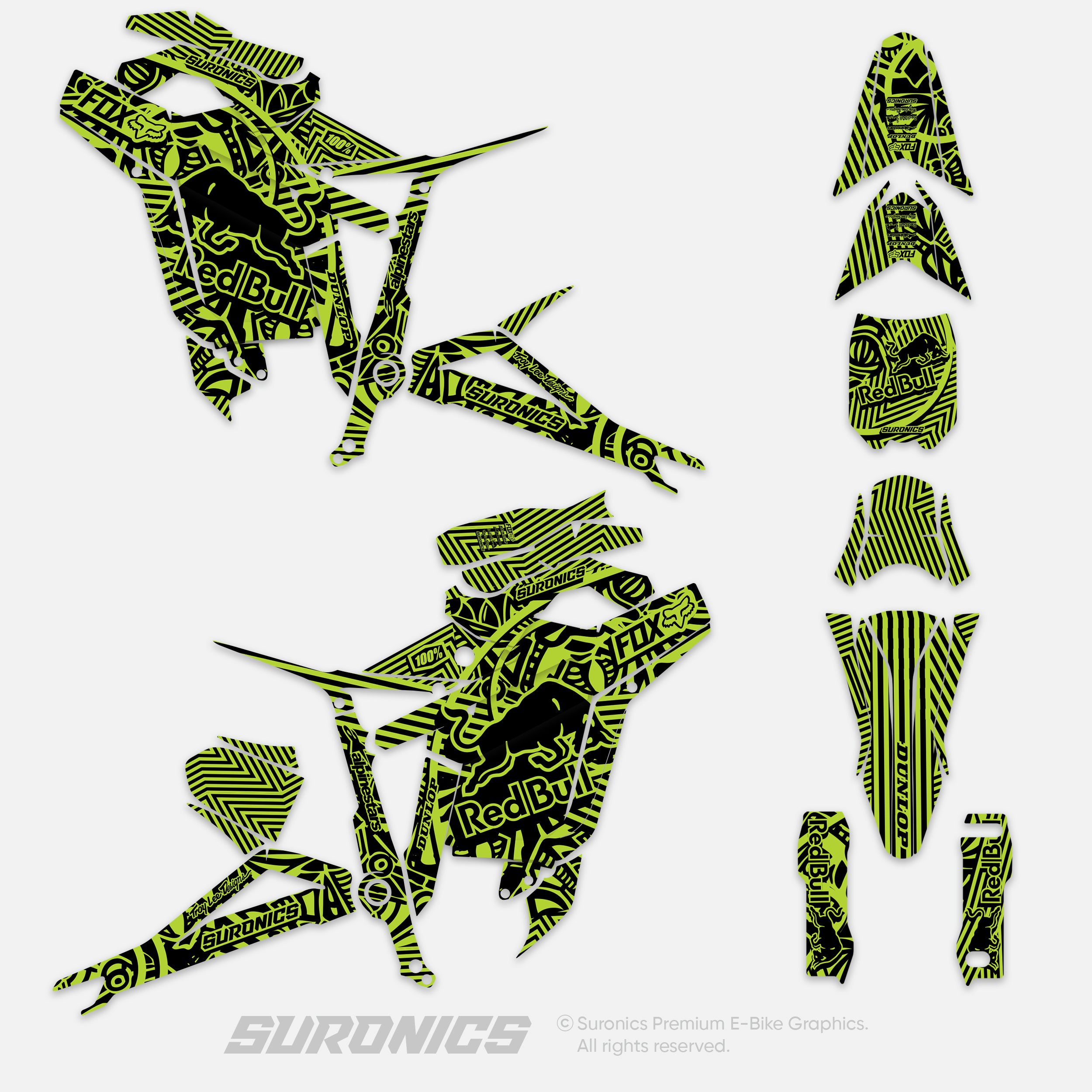 RACE ART BLACK GREEN Talaria Sting MX5 PRO Graphics kit