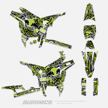 STICKY BLACK GREEN Talaria Komodo Graphics kit