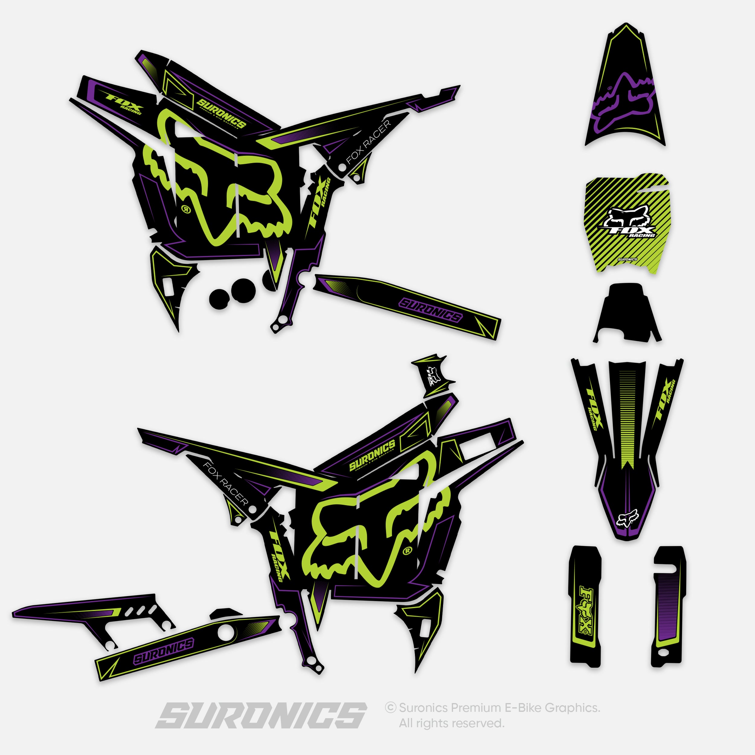FOX RACER BLACK GREEN Talaria Komodo Graphics kit