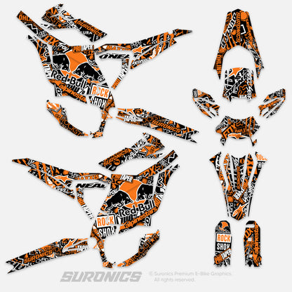 STICKY BLACK ORANGE Surron Ultra Bee Graphics kit