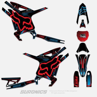 FOX RACER BLACK RED Arctic Leopard XE Graphics kit