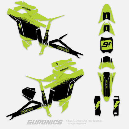 HALF GREEN BLACK Talaria Sting MX5 PRO Graphics kit