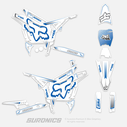 FOX RACER WHITE BLUE Talaria Komodo Graphics kit