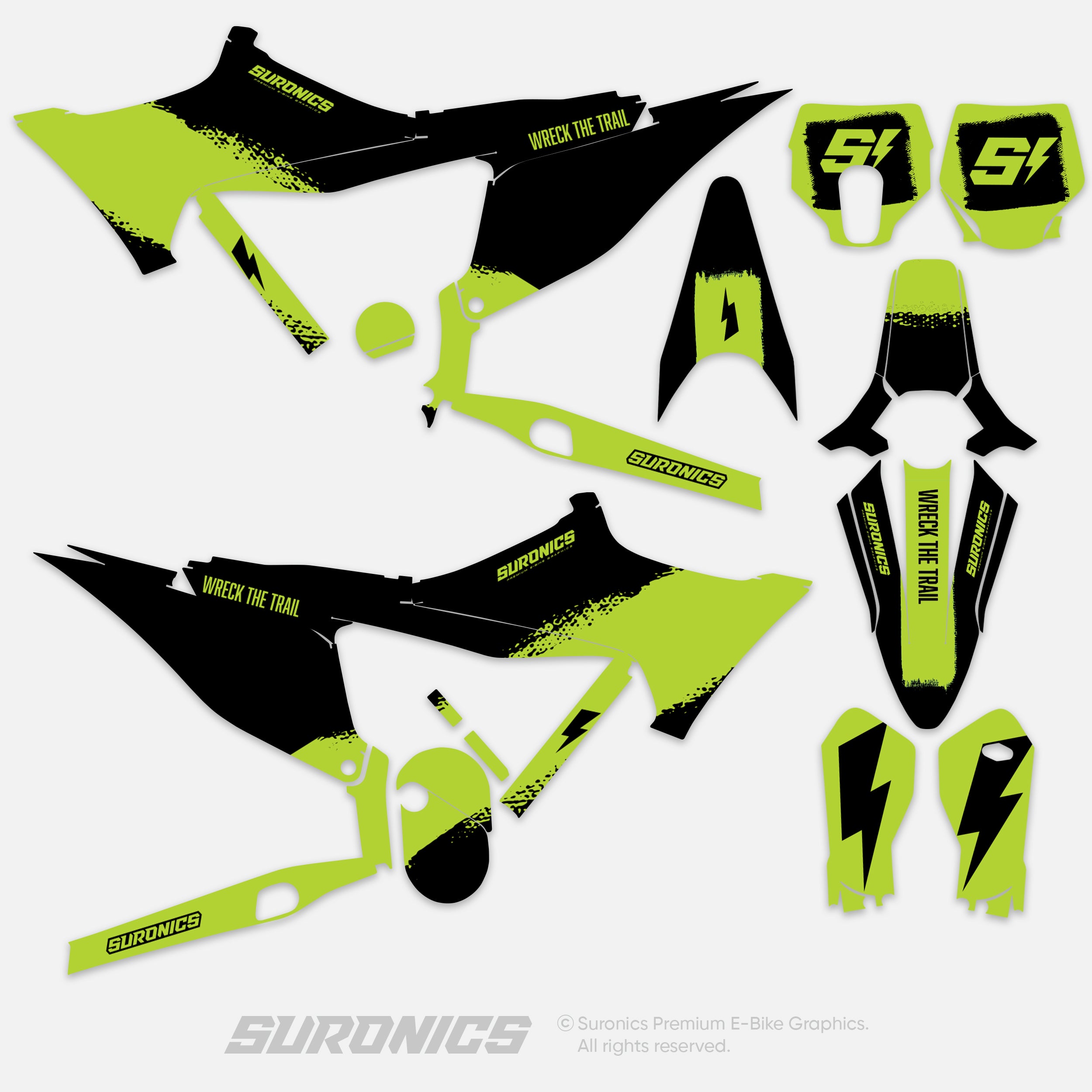 HALF BLACK GREEN Stark Varg Graphics kit