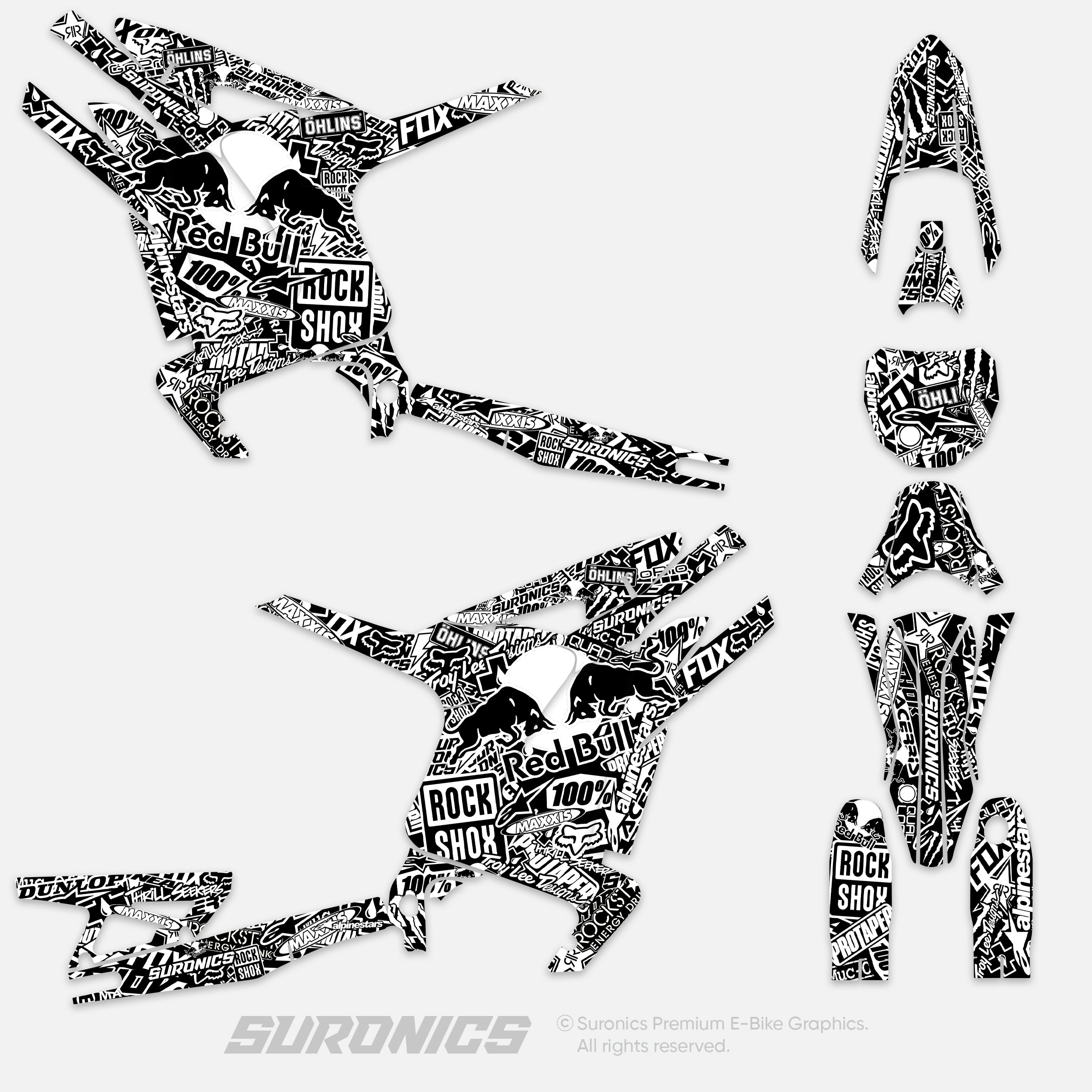 STICKY BLACK WHITE Arctic Leopard XE Graphics kit