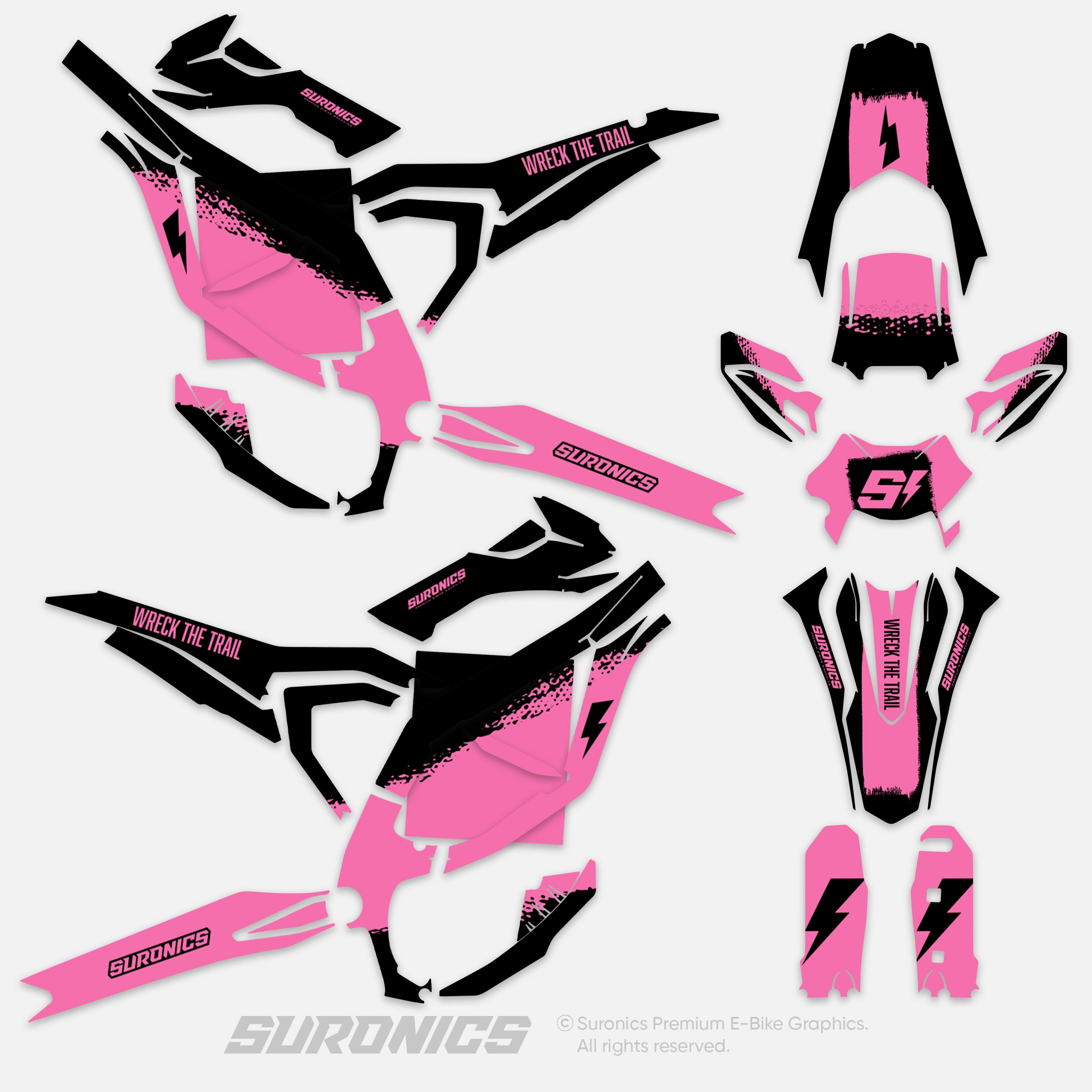 HALF BLACK PINK Surron Ultra Bee Graphics kit