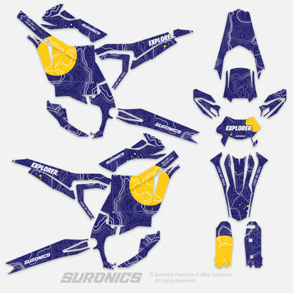 EXPLORER NAVY YELLOW Surron Ultra Bee Graphics kit