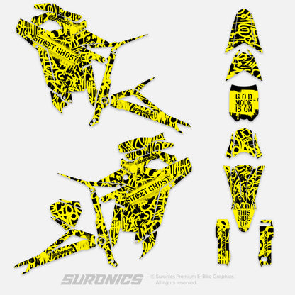STREET GHOST BLACK YELLOW Talaria Sting MX5 PRO Graphics kit