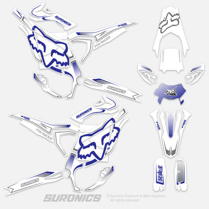 FOX RACER WHITE BLAUER Surron Ultra Bee Graphics kit