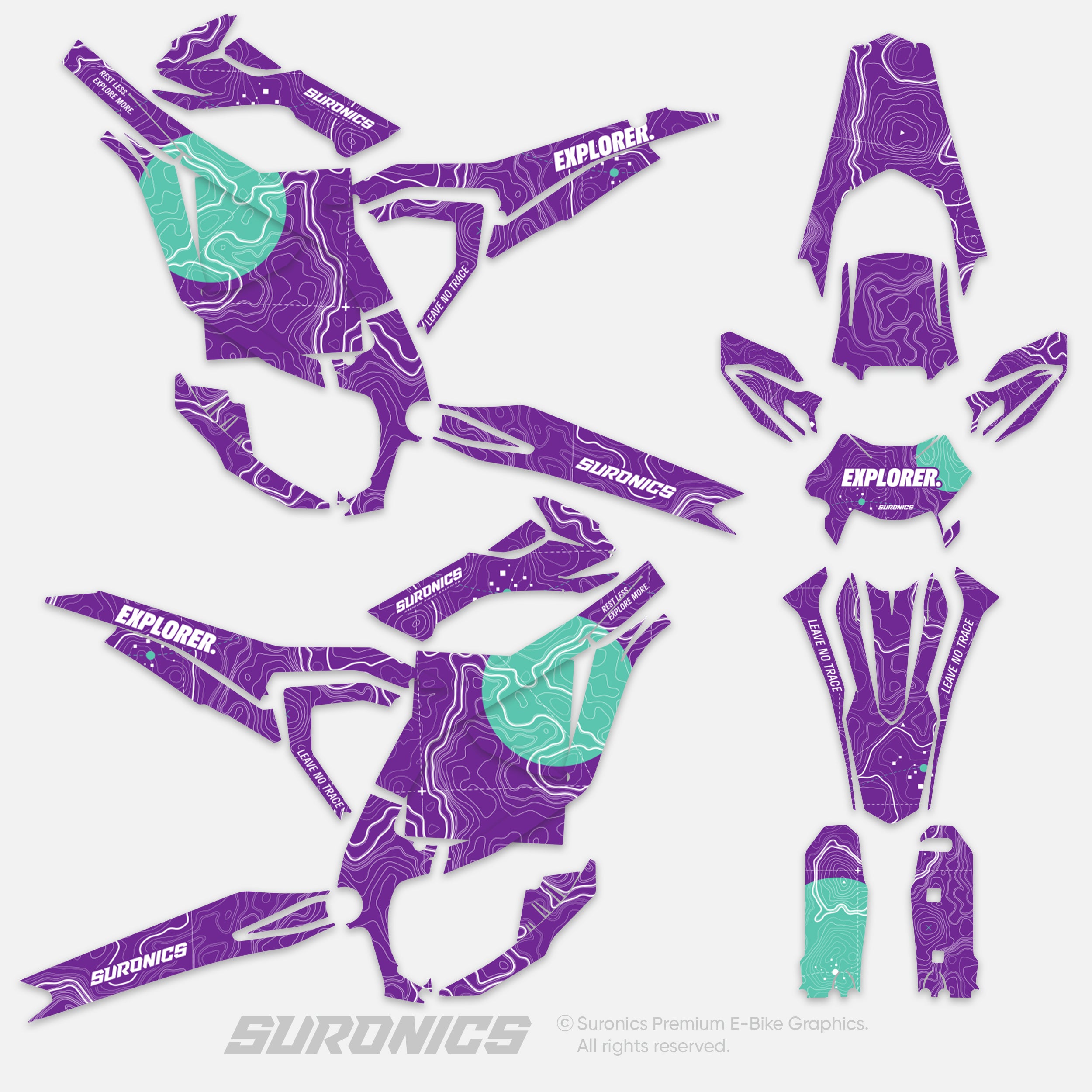 EXPLORER PURPLE MINT Surron Ultra Bee Graphics kit