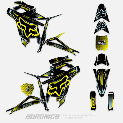 FOX RACER BLACK YELLOW Talaria Sting MX5 PRO Graphics kit