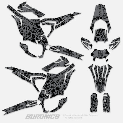 STREET GHOST BLACK GREY Surron Ultra Bee Graphics kit