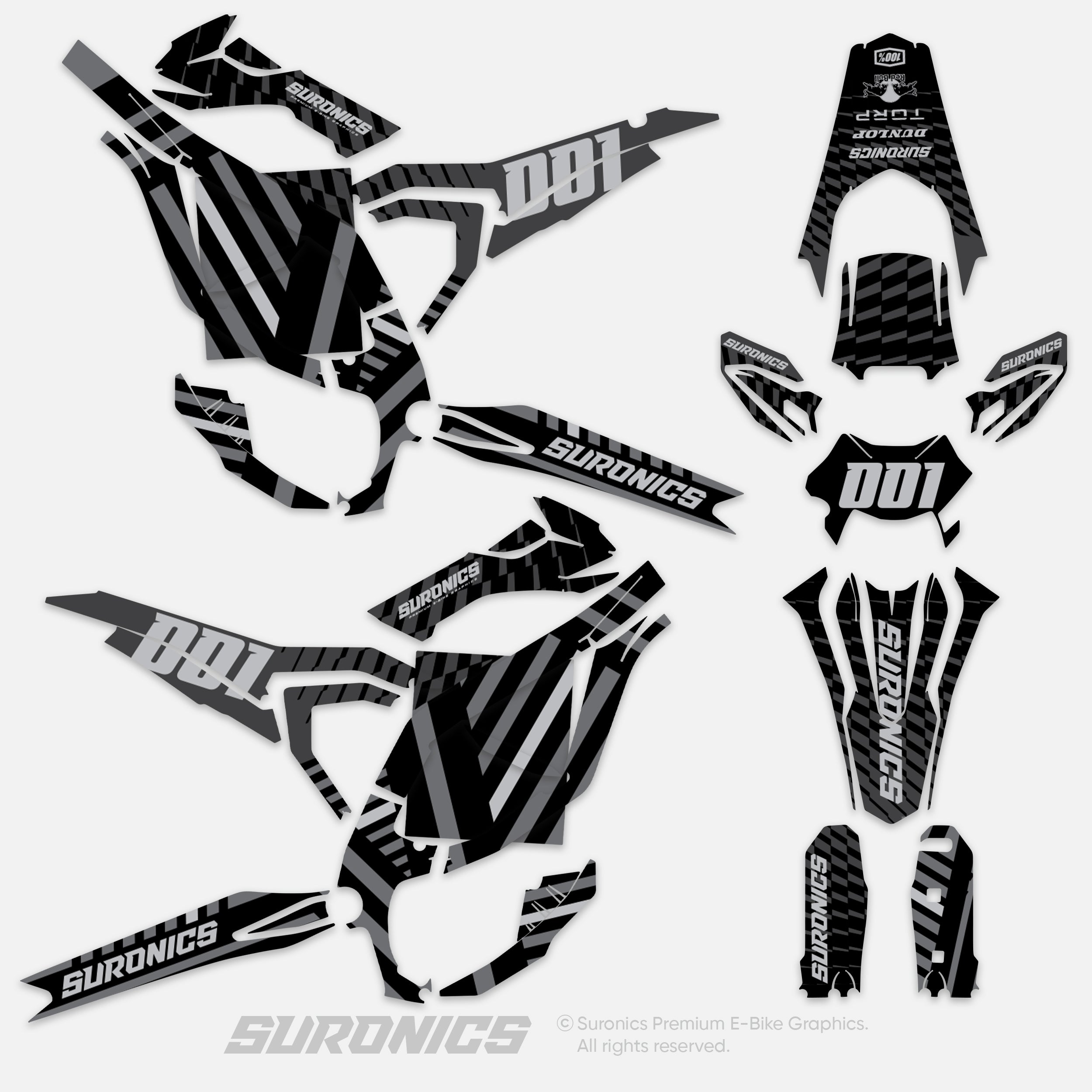 FUTURACE GREY BLACK Surron Ultra Bee Graphics kit