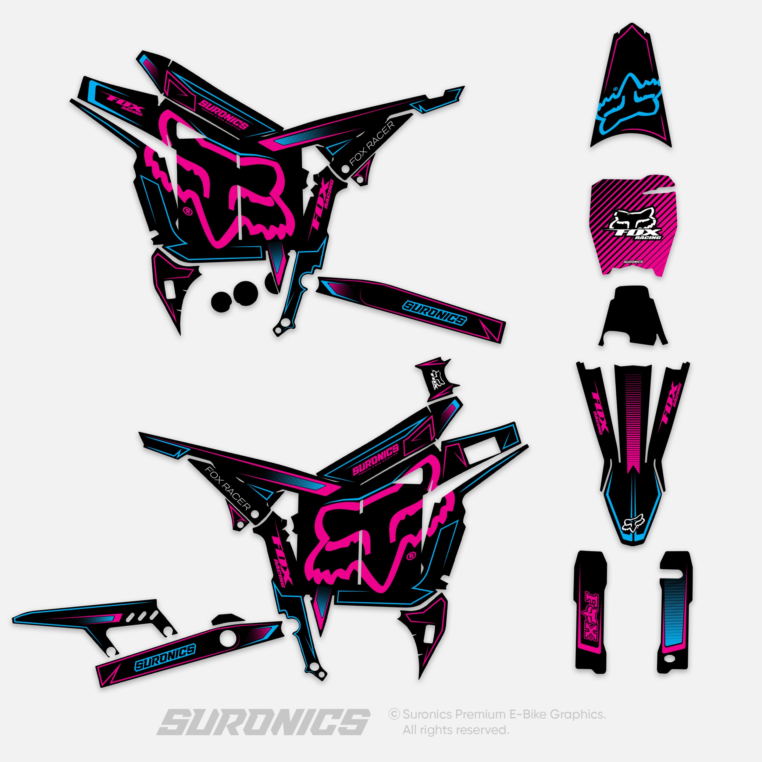 FOX RACER BLACK MAGENTA Talaria Komodo Graphics kit
