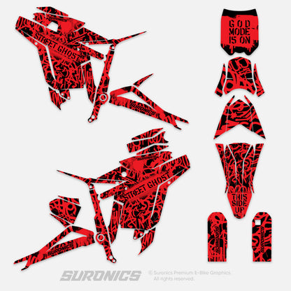 STREET GHOST BLACK RED Talaria Sting MX3 MX4 Graphics kit