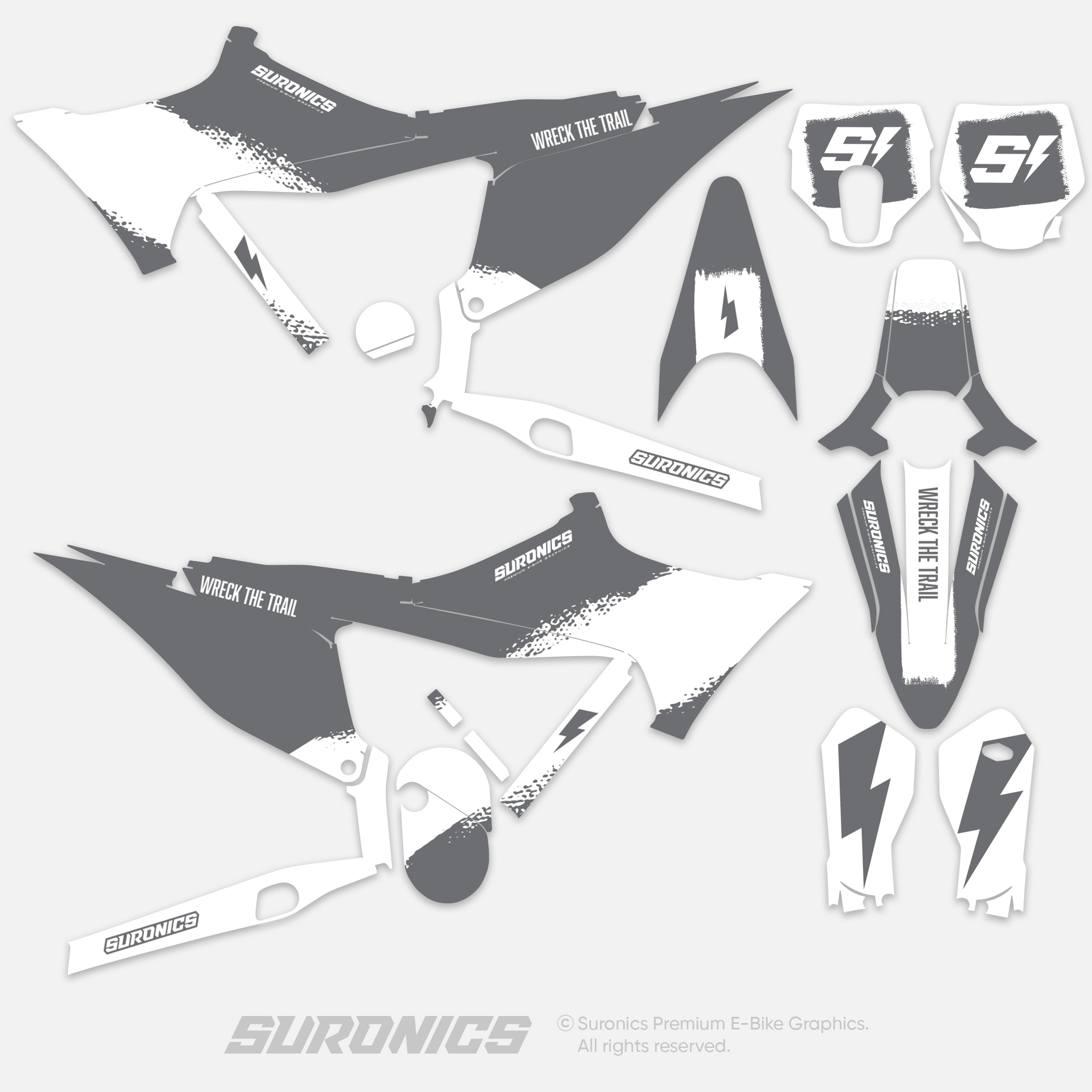 HALF GREY WHITE Stark Varg Graphics kit