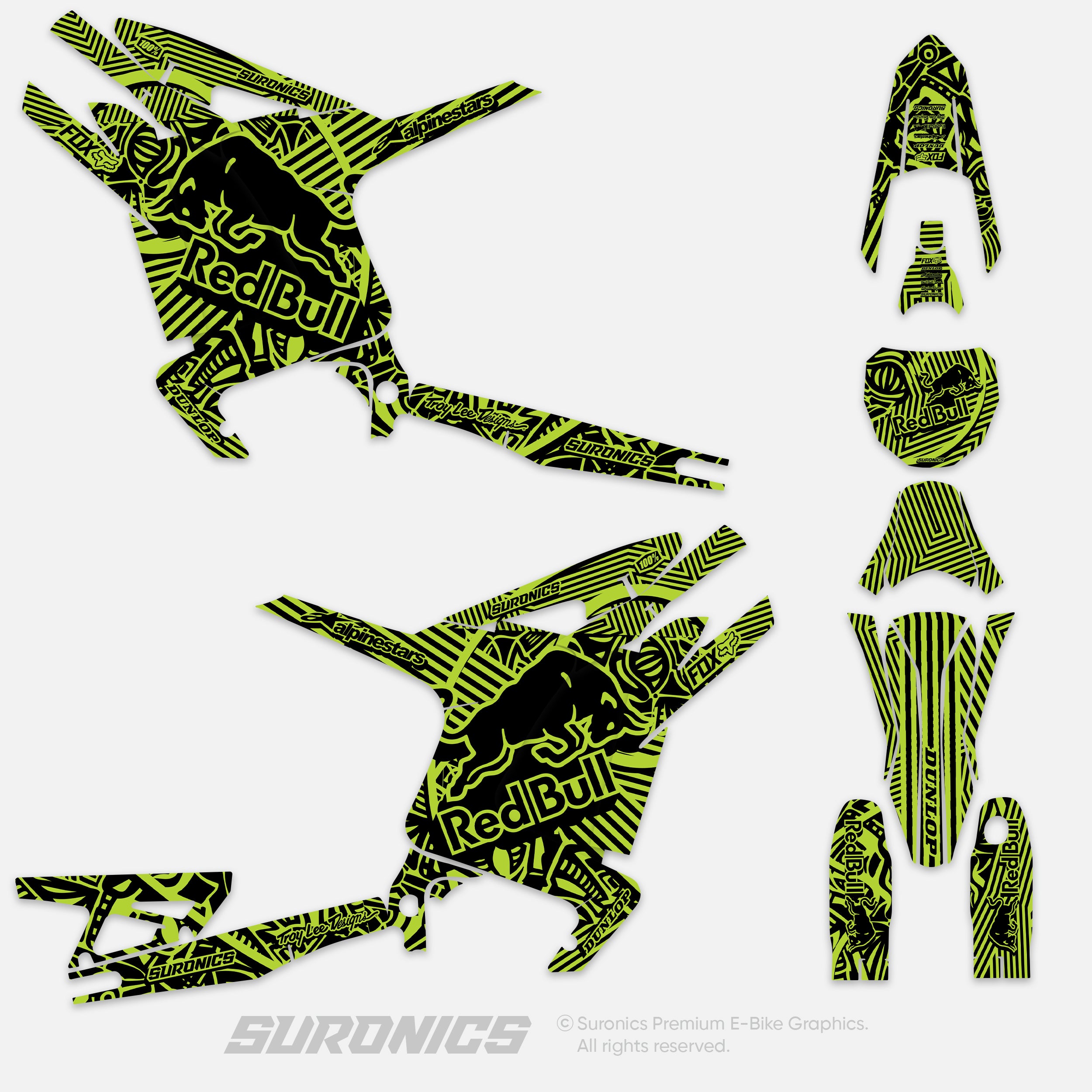 RACE ART BLACK GREEN Arctic Leopard XE Graphics kit