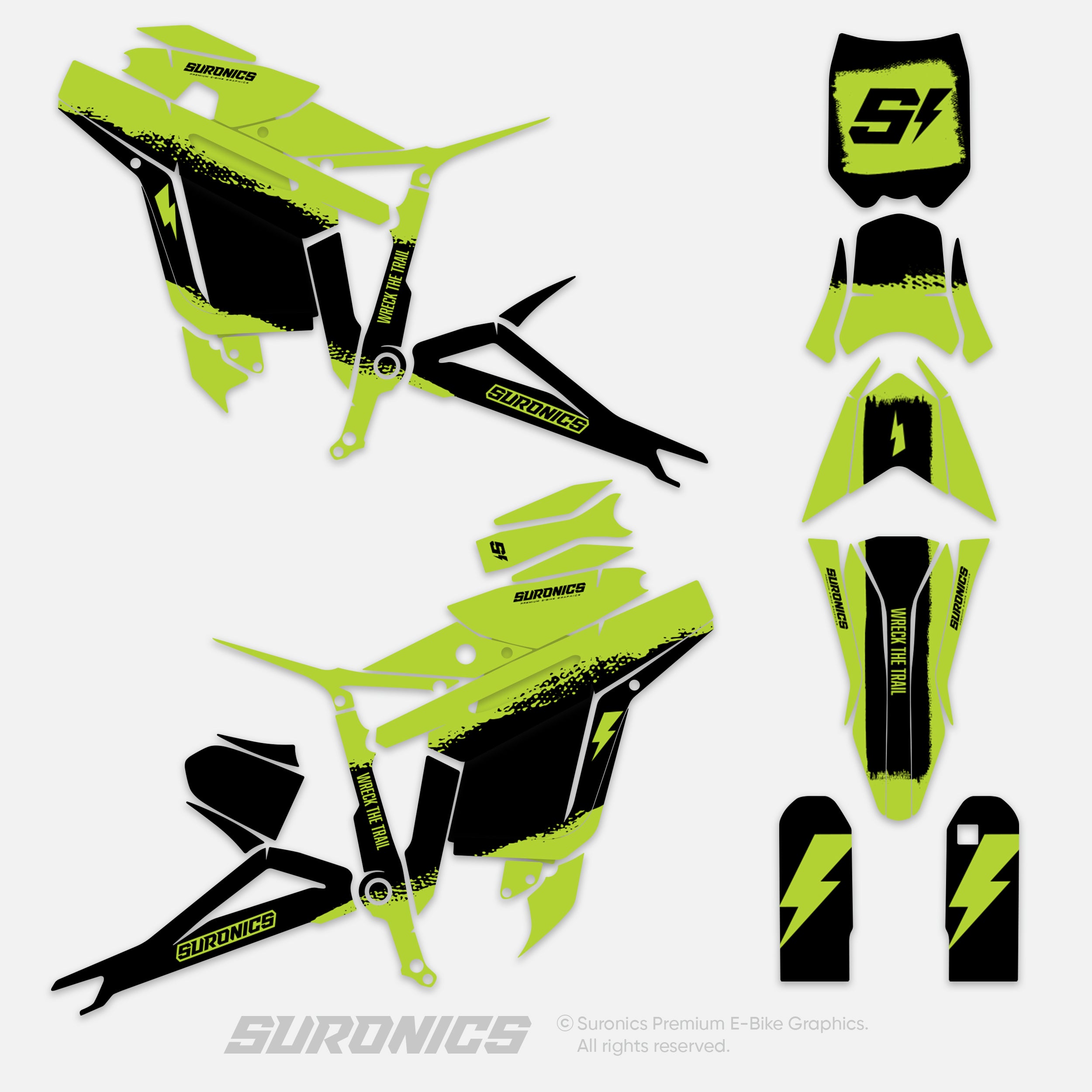 HALF GREEN BLACK Talaria Sting MX3 MX4 Graphics kit