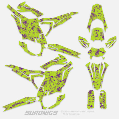 SPLATTER GREEN PURPLE Surron Ultra Bee Graphics kit