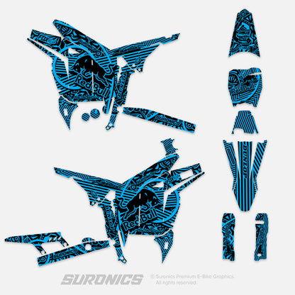 RACE ART BLACK CYAN Talaria Komodo Graphics kit