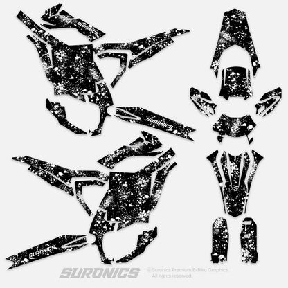 SPLATTER BLACK WHITE Surron Ultra Bee Graphics kit