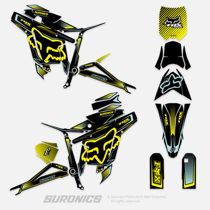 FOX RACER BLACK YELLOW Talaria Sting MX3 MX4 Graphics kit