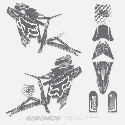 FOX RACER GREY WHITE Talaria Sting MX3 MX4 Graphics kit