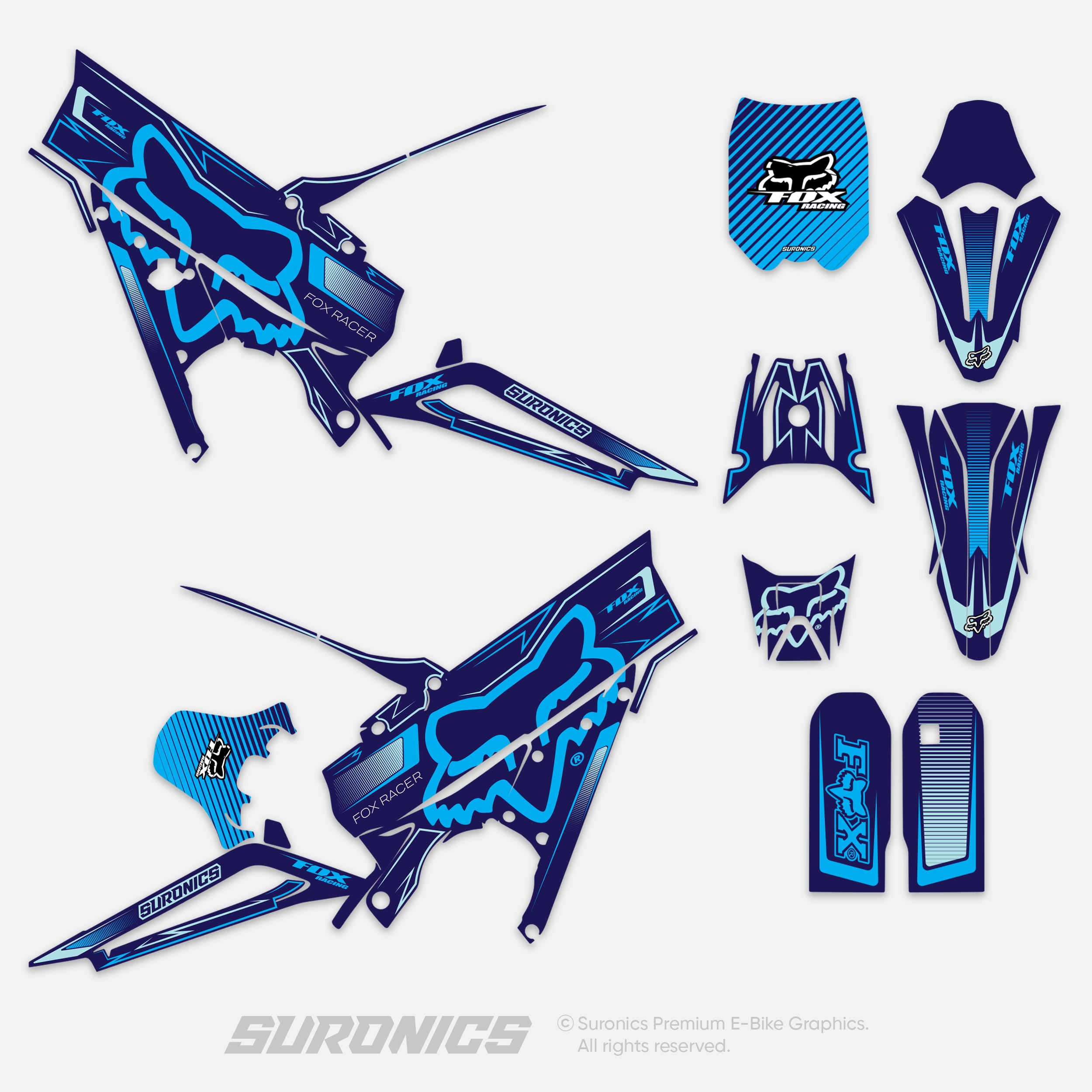 FOX RACER NAVY CYAN Talaria XXX Graphics kit