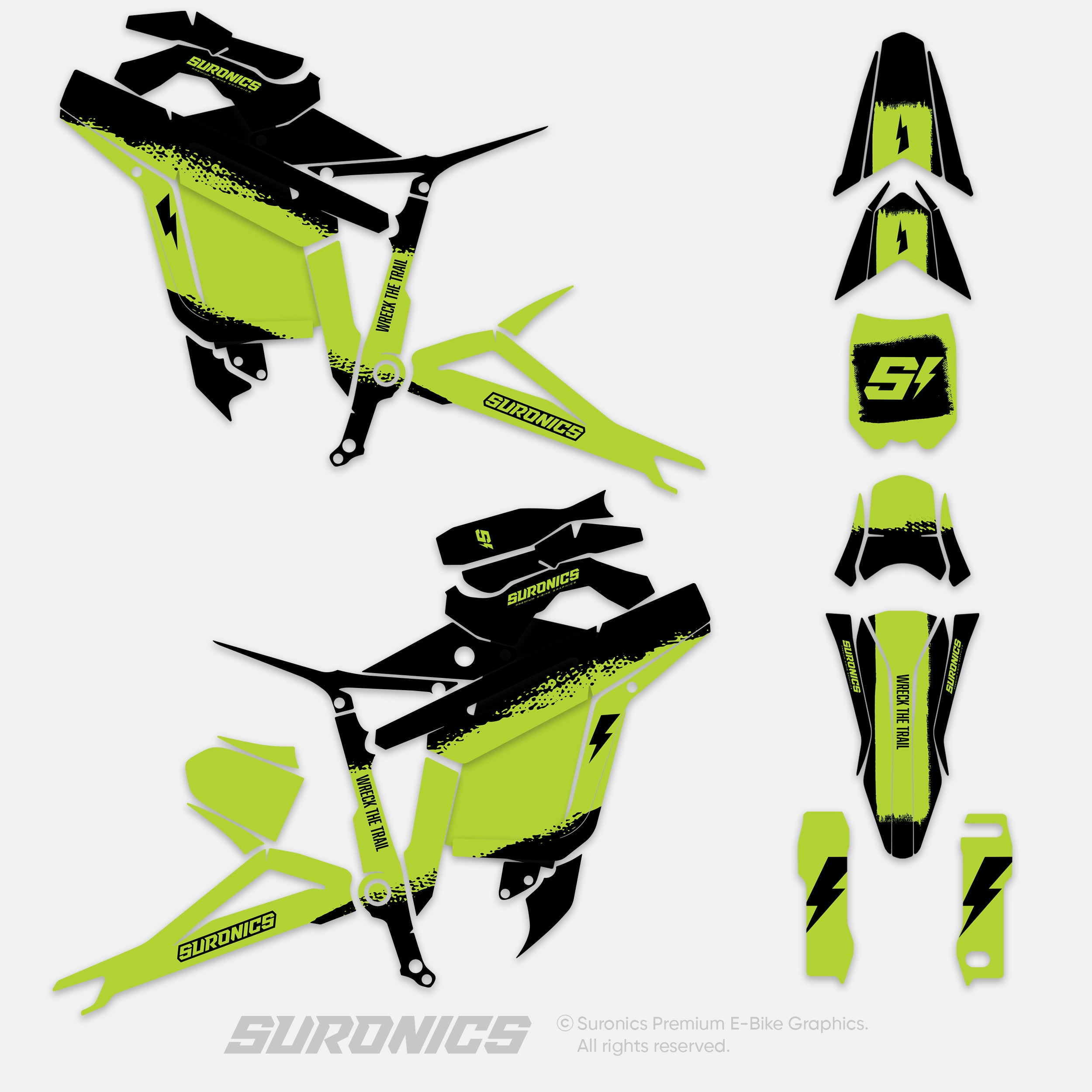 HALF BLACK GREEN Talaria Sting MX5 PRO Graphics kit