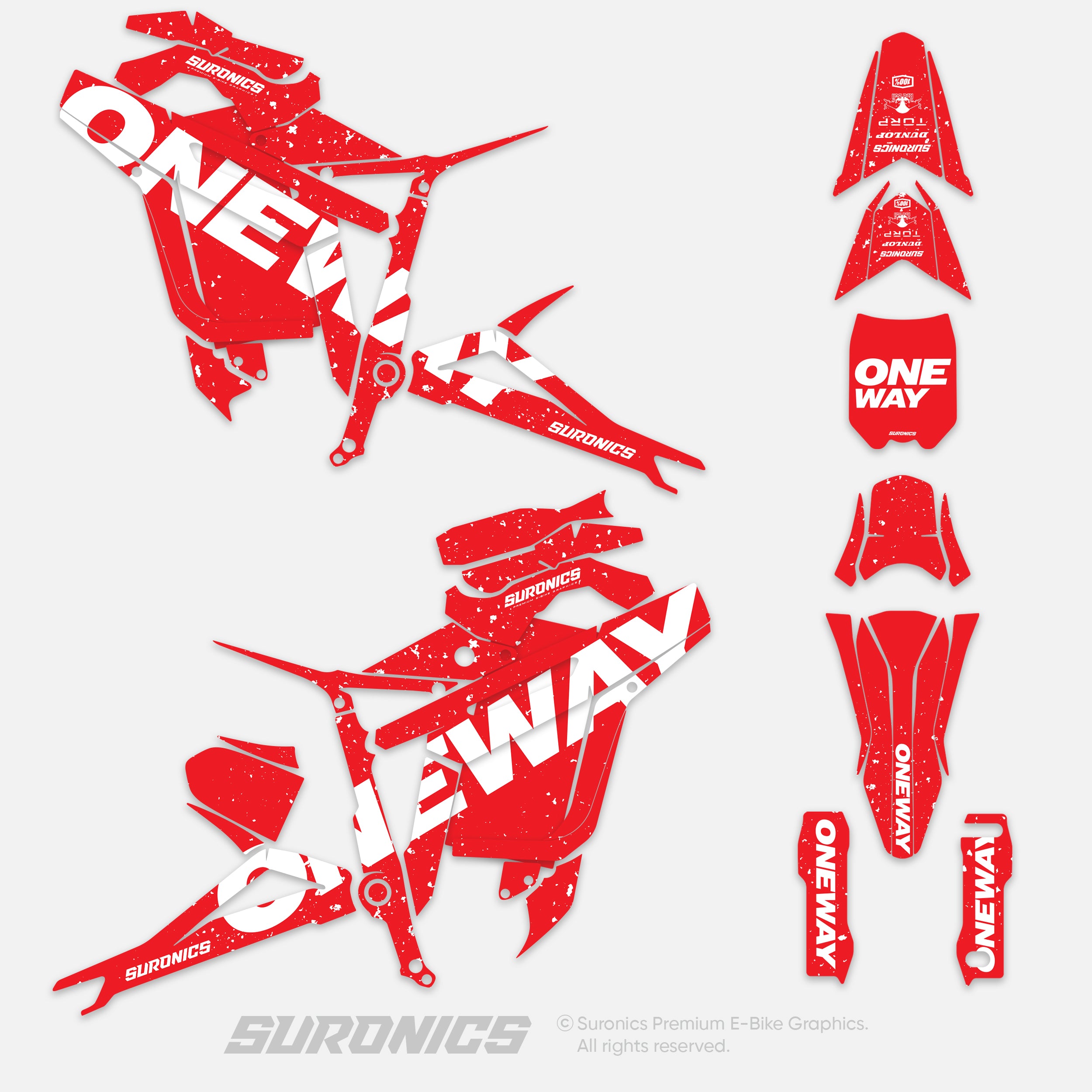 ONEWAY RED WHITE Talaria Sting MX5 PRO Graphics kit