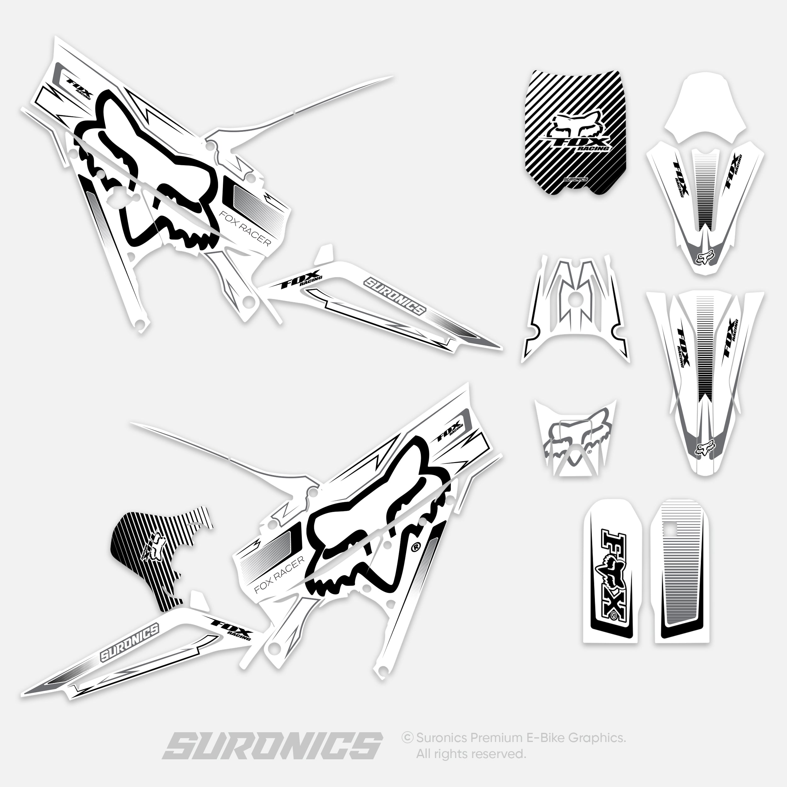 FOX RACER WHITE BLACK Talaria XXX Graphics kit