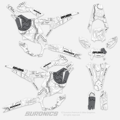 EXPLORER WHITE GREY Surron Ultra Bee Graphics kit