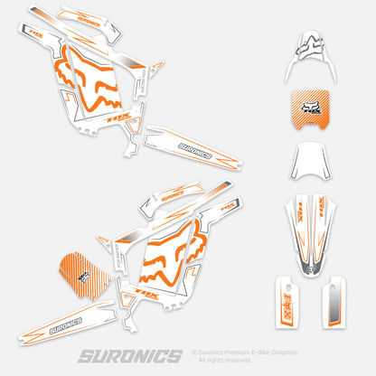 FOX RACER WHITE ORANGE Rerode R1 Graphics kit