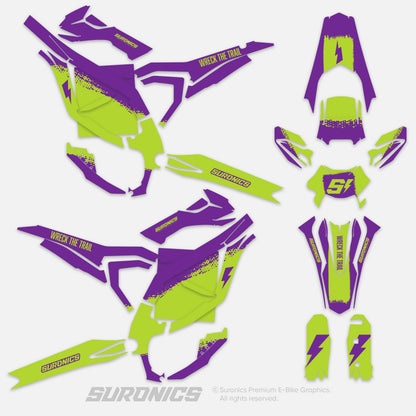 HALF PURPLE GREEN Surron Ultra Bee Graphics kit