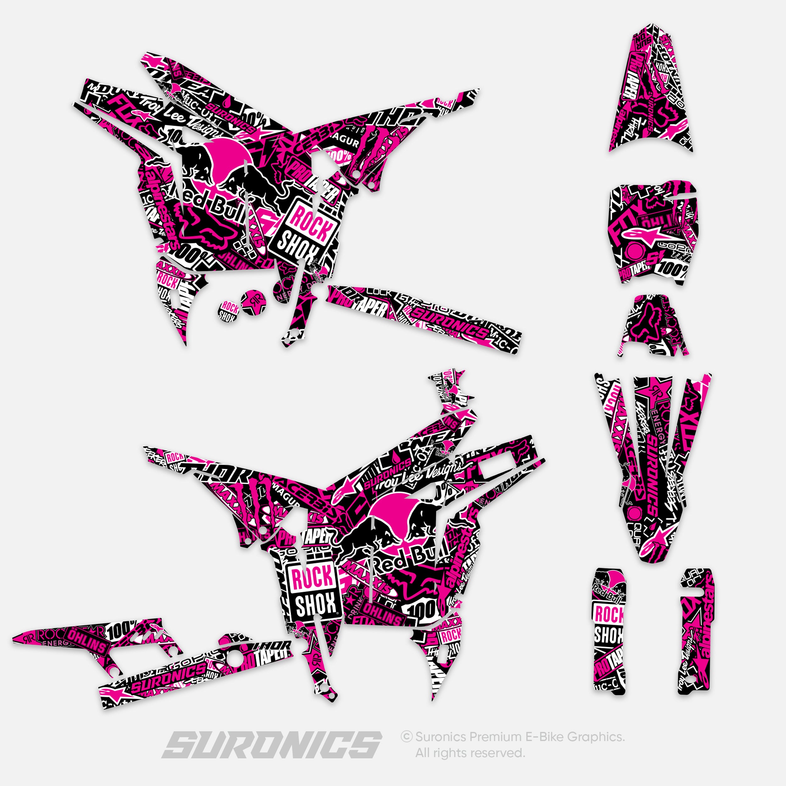STICKY BLACK MAGENTA Talaria Komodo Graphics kit