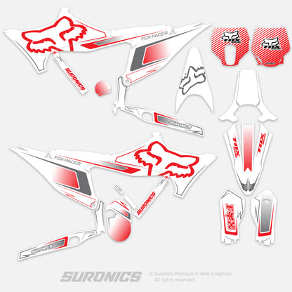 FOX RACER WHITE RED Stark Varg Graphics kit