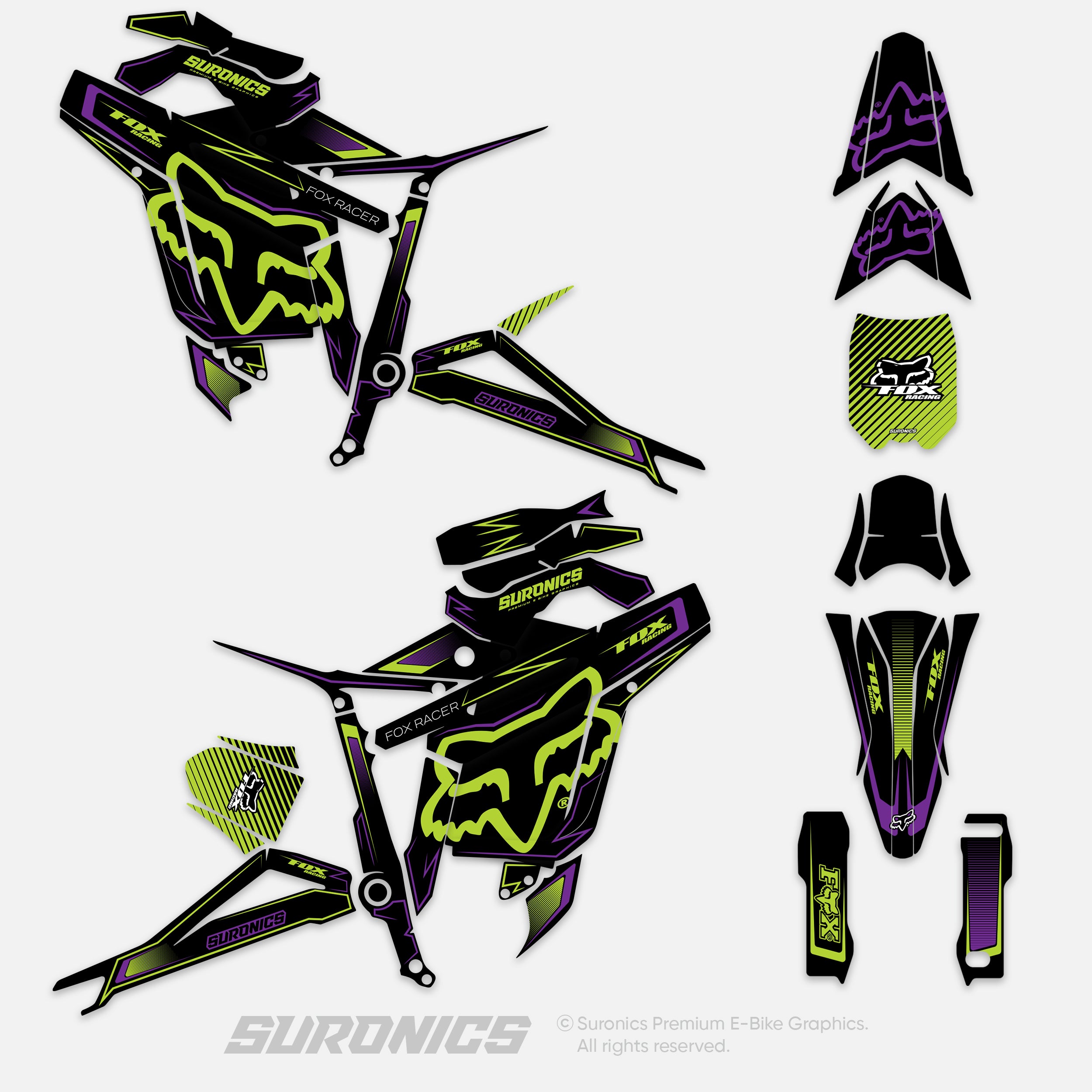 FOX RACER BLACK GREEN Talaria Sting MX5 PRO Graphics kit