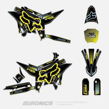FOX RACER BLACK YELLOW Altis Sigma Graphics kit