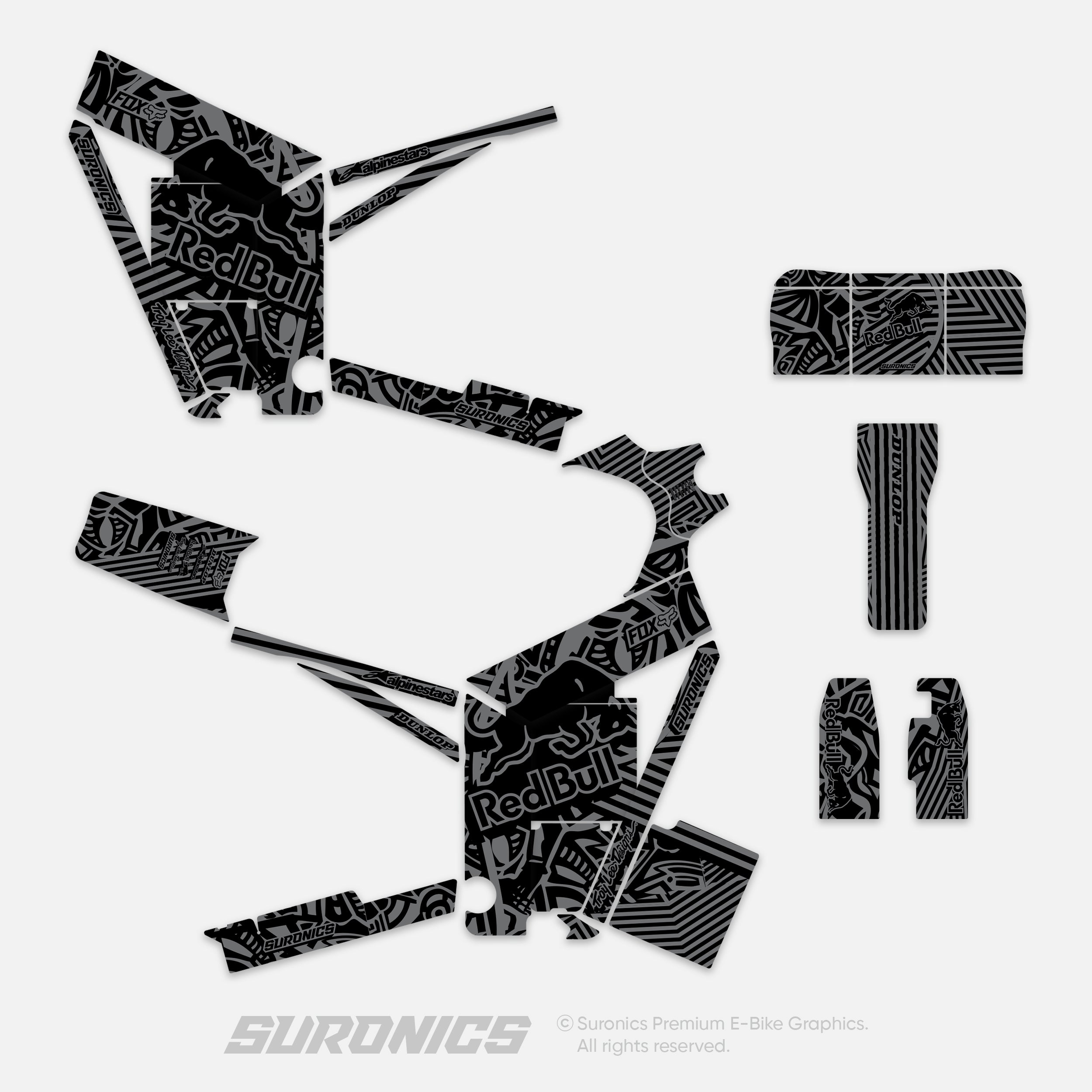 RACE ART BLACK GREY Tuttio Soleil 01 Graphics kit