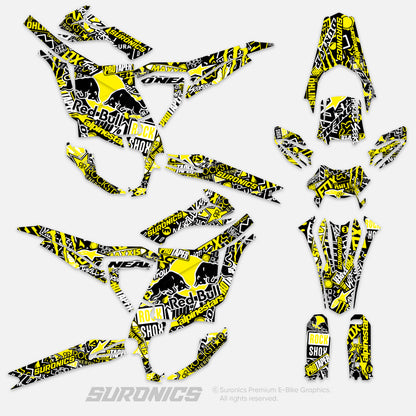 STICKY BLACK YELLOW Surron Ultra Bee Graphics kit