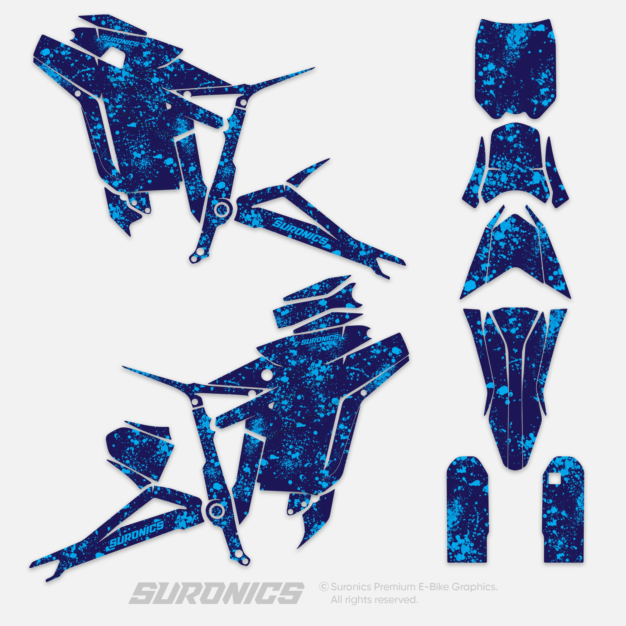 SPLATTER NAVY CYAN Talaria Sting MX3 MX4 Graphics kit