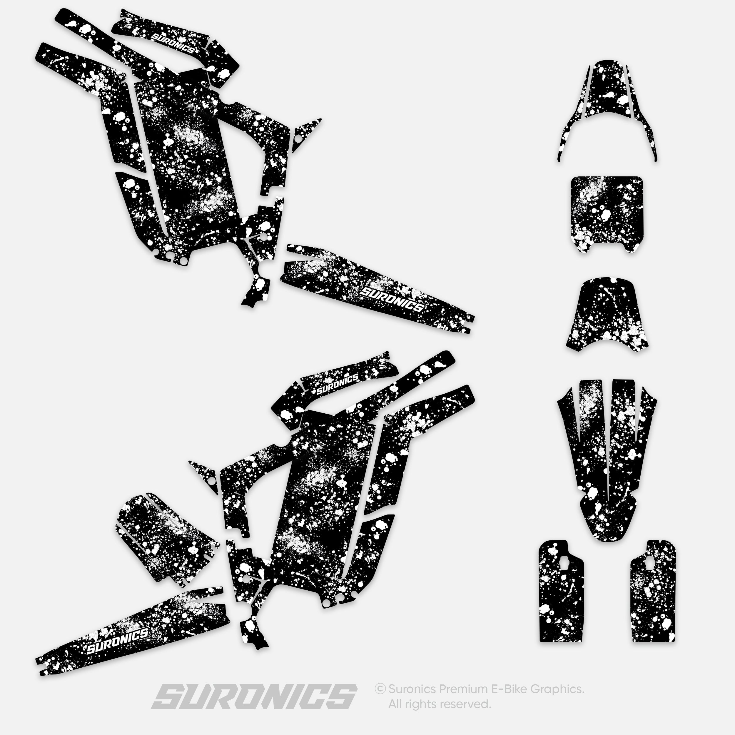 SPLATTER BLACK WHITE Rerode R1 Graphics kit