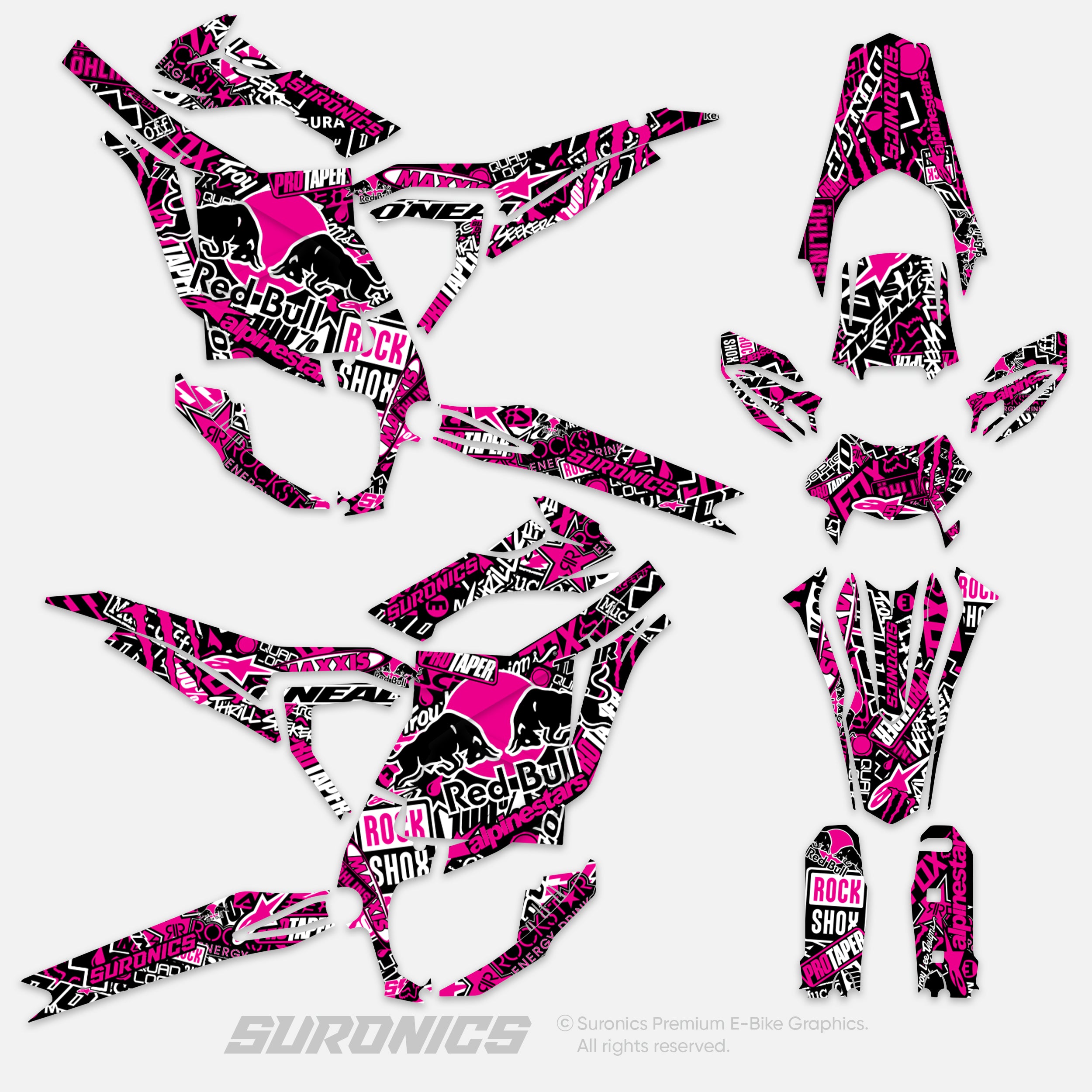 STICKY BLACK MAGENTA Surron Ultra Bee Graphics kit